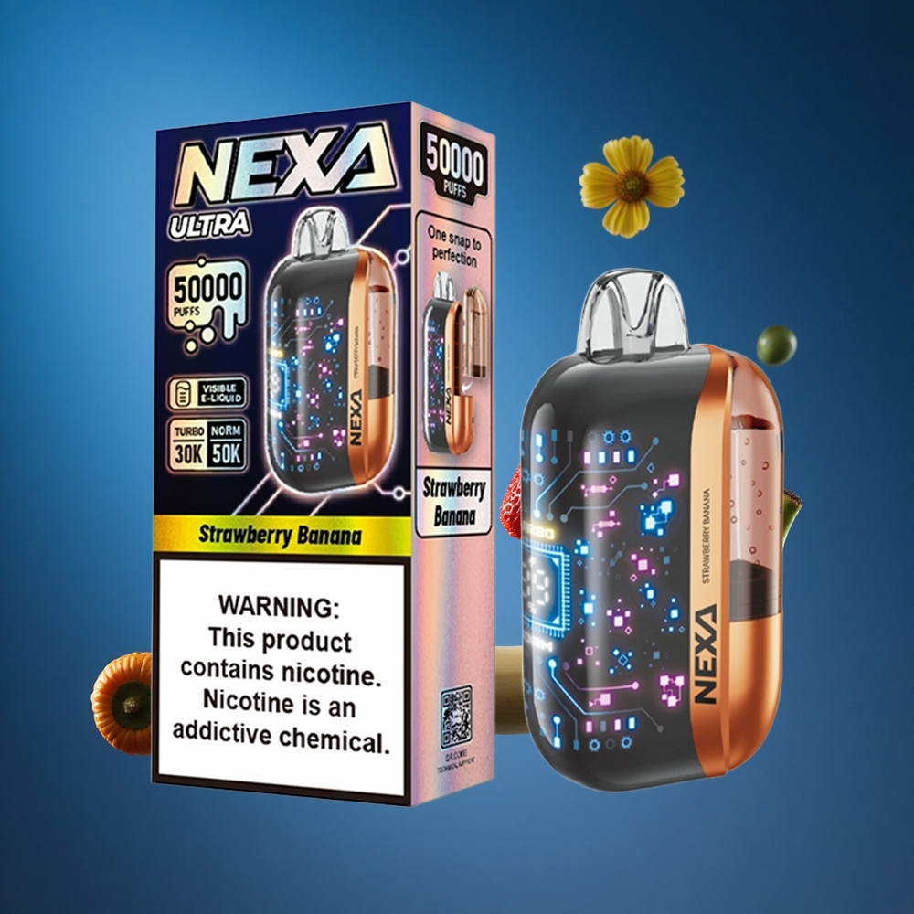 NEXA Ultra 50000 Puffs Jagoda Banana 20ml Kapaciteta Type-C Slovenija vapes