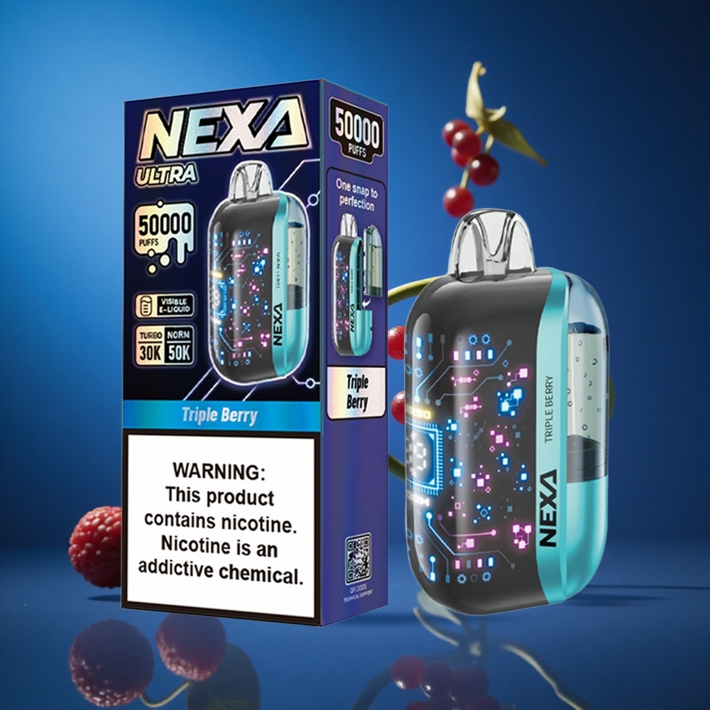 NEXA Ultra 50000 Puffs Trojne Jagode Za enkratno uporabo Vape 20ml Prednapolnjeno 800mah Baterija Slovenija vapes