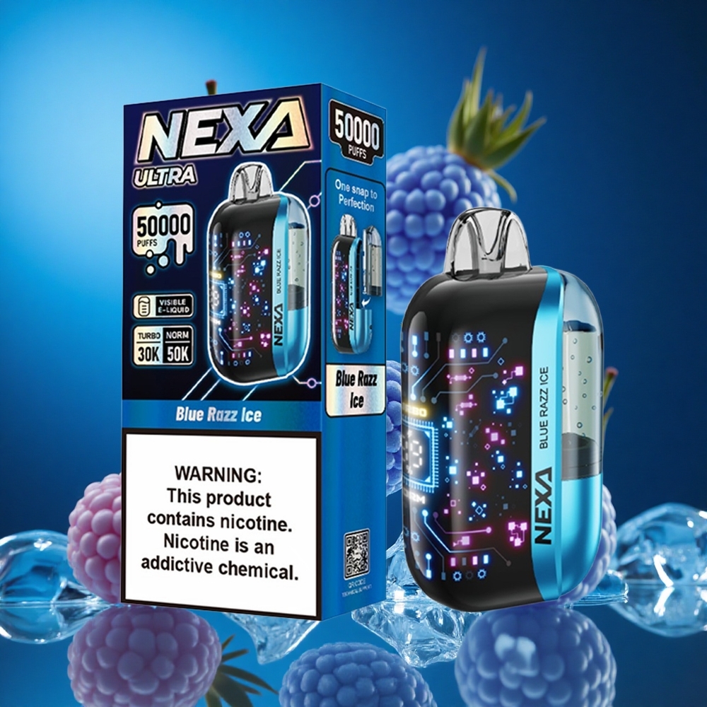 NEXA Ultra 50000 Puffs Za enkratno uporabo Vape Modra Malina Leden Slovenija vapes
