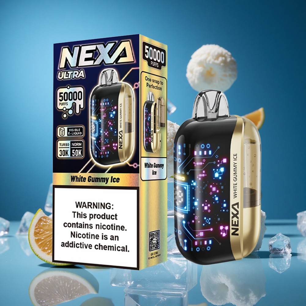 NEXA Ultra 50K 50000 Puffs Beli Gumi Ledeni 20ml Napolnjena Zmogljivost Slovenija vapes