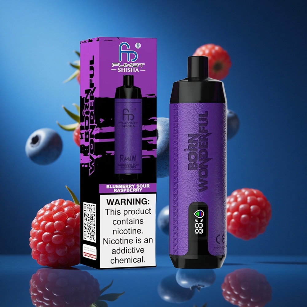 RandM Fumot Shisha 10000 Puffs Kombinacija Okusov Borovnica-Kisla Malina 18ml Prednapolnjeni Slovenija vapes