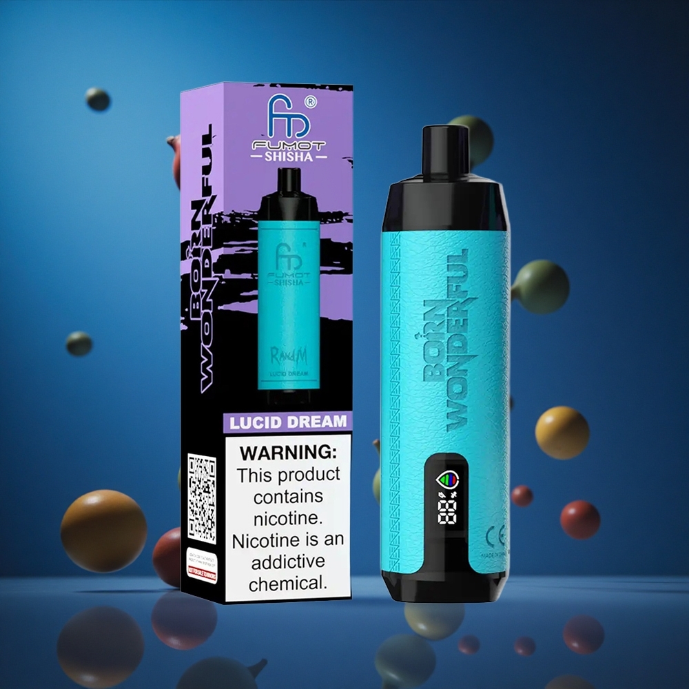 RandM Fumot Shisha 10000 Puffs Lucid Dream (Blesek Sanje) z LED Indikatorjem in 18ml E-tekočine Slovenija vapes