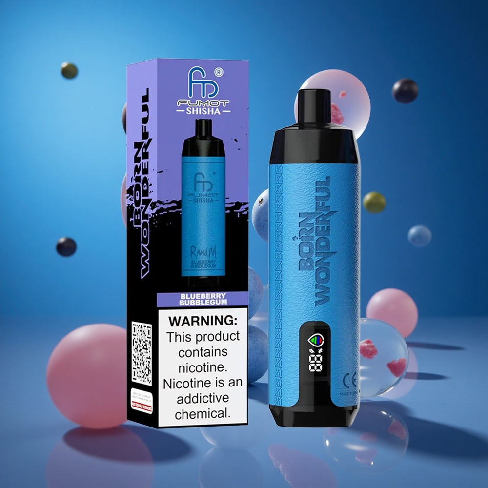 RandM Fumot Shisha 10000 Puffs Za enkratno uporabo Vape Borovnica Bubblegum Slovenija vapes