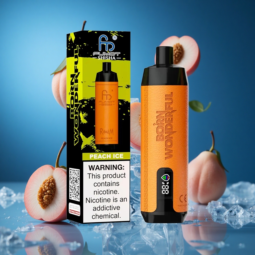 RandM Fumot Shisha 10000 Puffs Za enkratno uporabo Vape Breskev Led Slovenija vapes