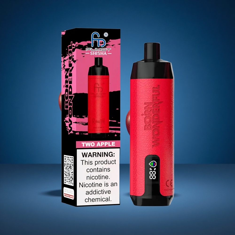 RandM Fumot Shisha 10000 Puffs Za enkratno uporabo Vape Dve Jabolki LED Indikator Slovenija vapes