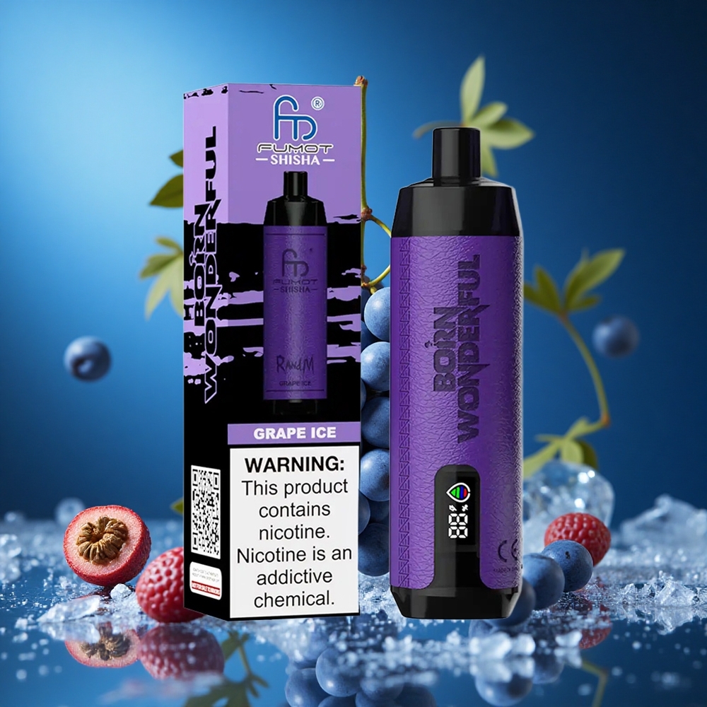 RandM Fumot Shisha 10000 Puffs Za enkratno uporabo Vape Grozdji Led Slovenija vapes