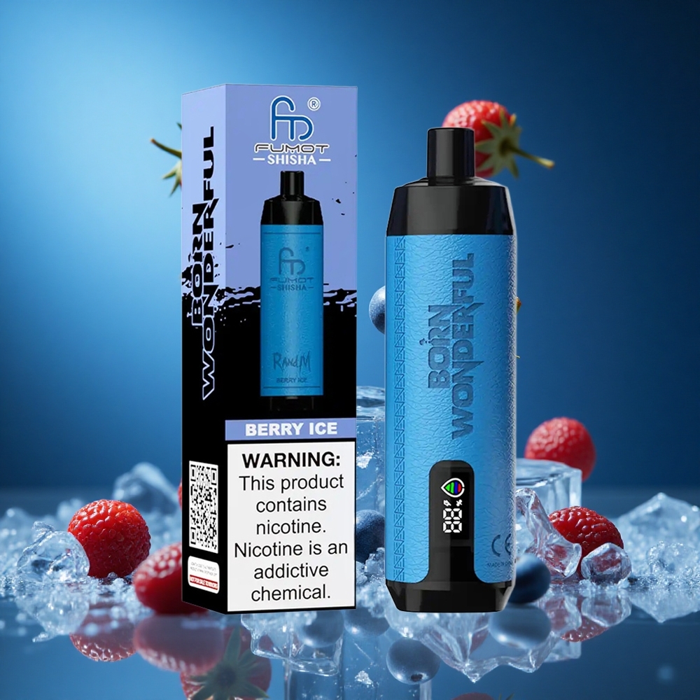 RandM Fumot Shisha 10000 Puffs Za enkratno uporabo Vape Jagoda Led Slovenija vapes