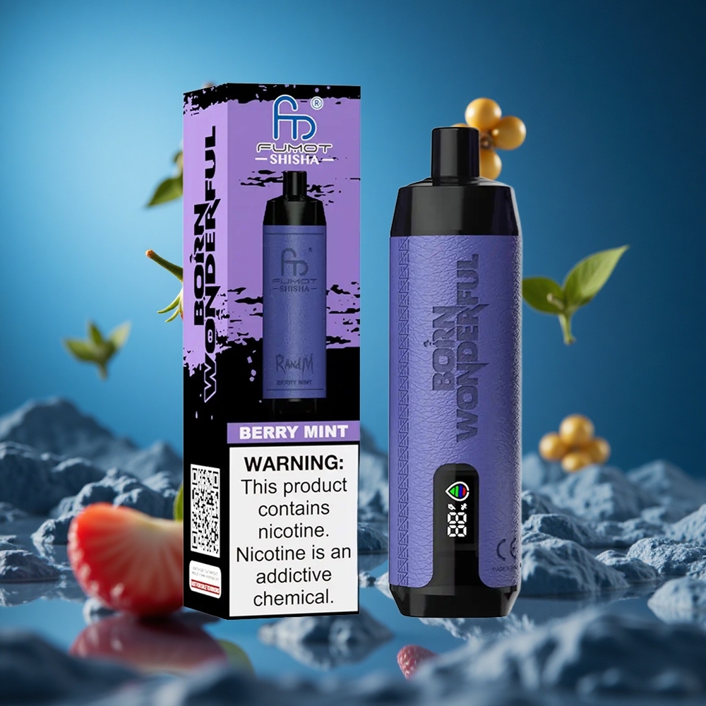 RandM Fumot Shisha 10000 Puffs Za enkratno uporabo Vape Jagoda Meta Slovenija vapes