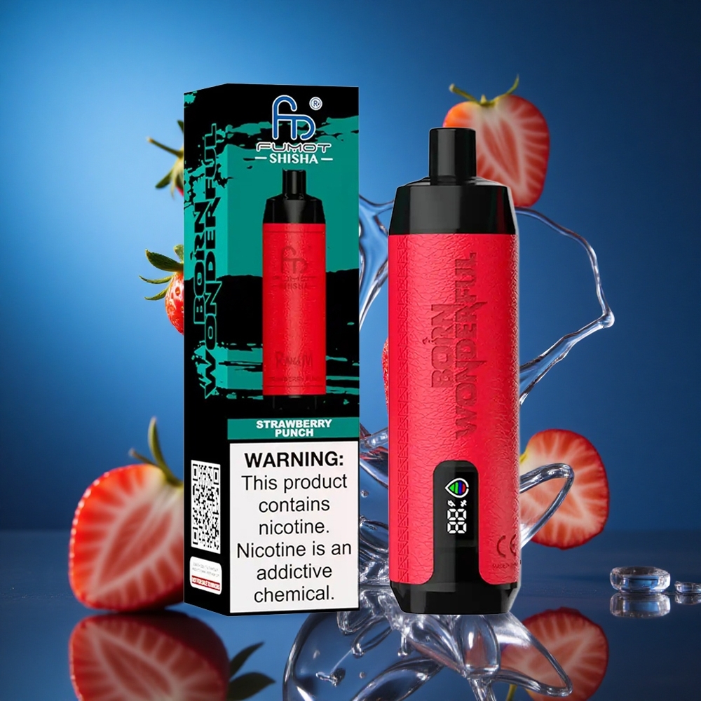 RandM Fumot Shisha 10000 Puffs Za enkratno uporabo Vape Jagodni Punč 18ml Prefilled Slovenija vapes