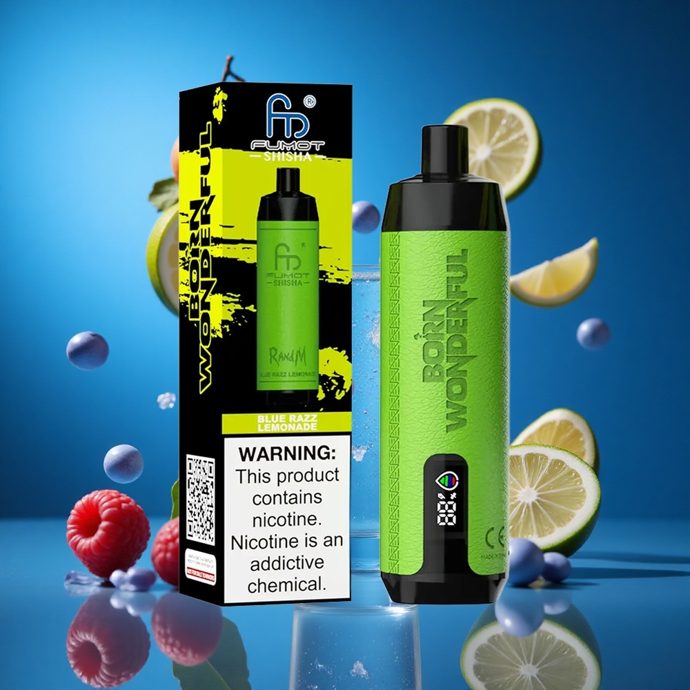 RandM Fumot Shisha 10000 Puffs Za enkratno uporabo Vape Limonada Blue Razz Slovenija vapes