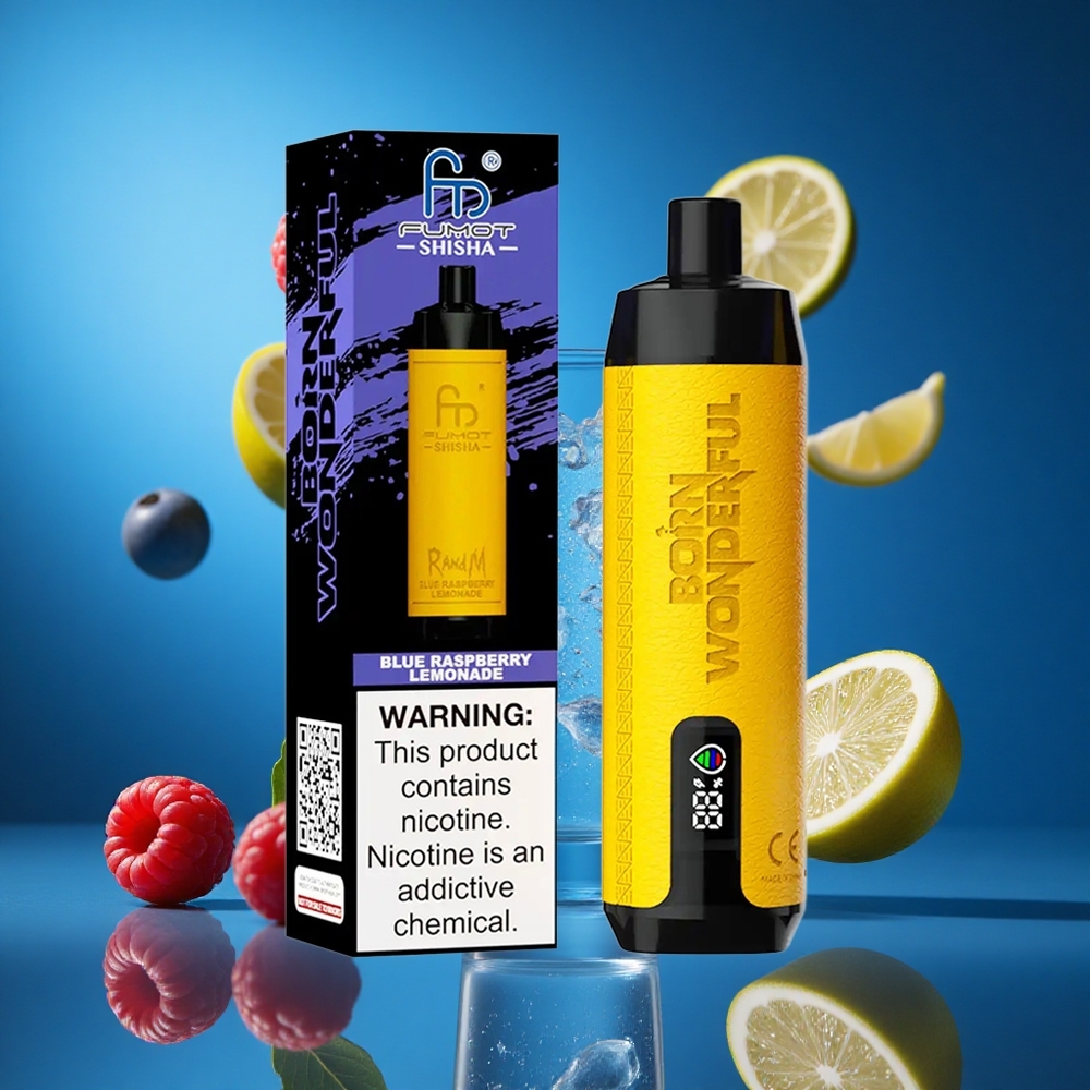 RandM Fumot Shisha 10000 Puffs Za enkratno uporabo Vape Modra Malina Limonada Slovenija vapes