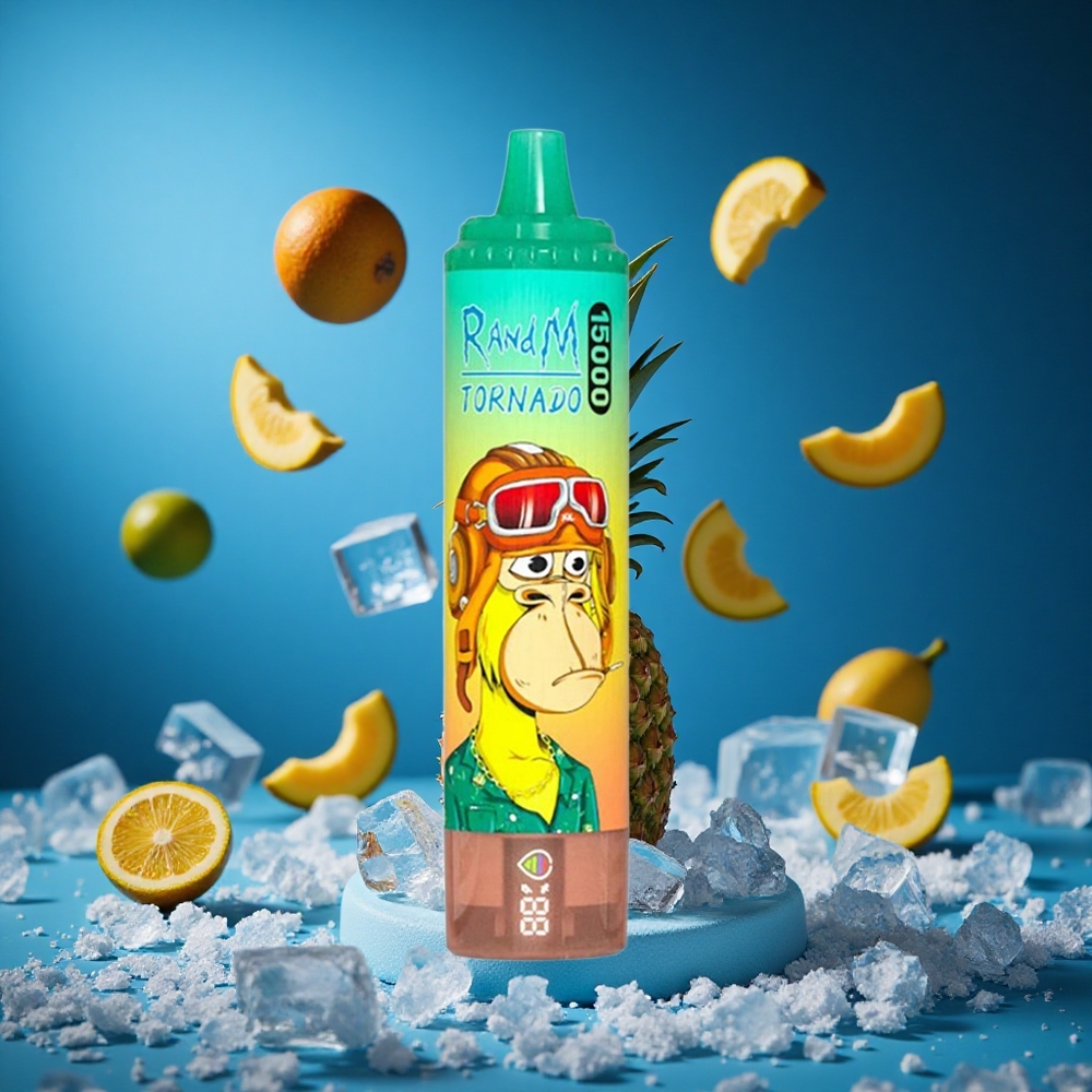 RandM Fumot Tornado 15000 Puffs Ananas Led Slovenija vapes z LCD zaslonom in 25ml tekočine