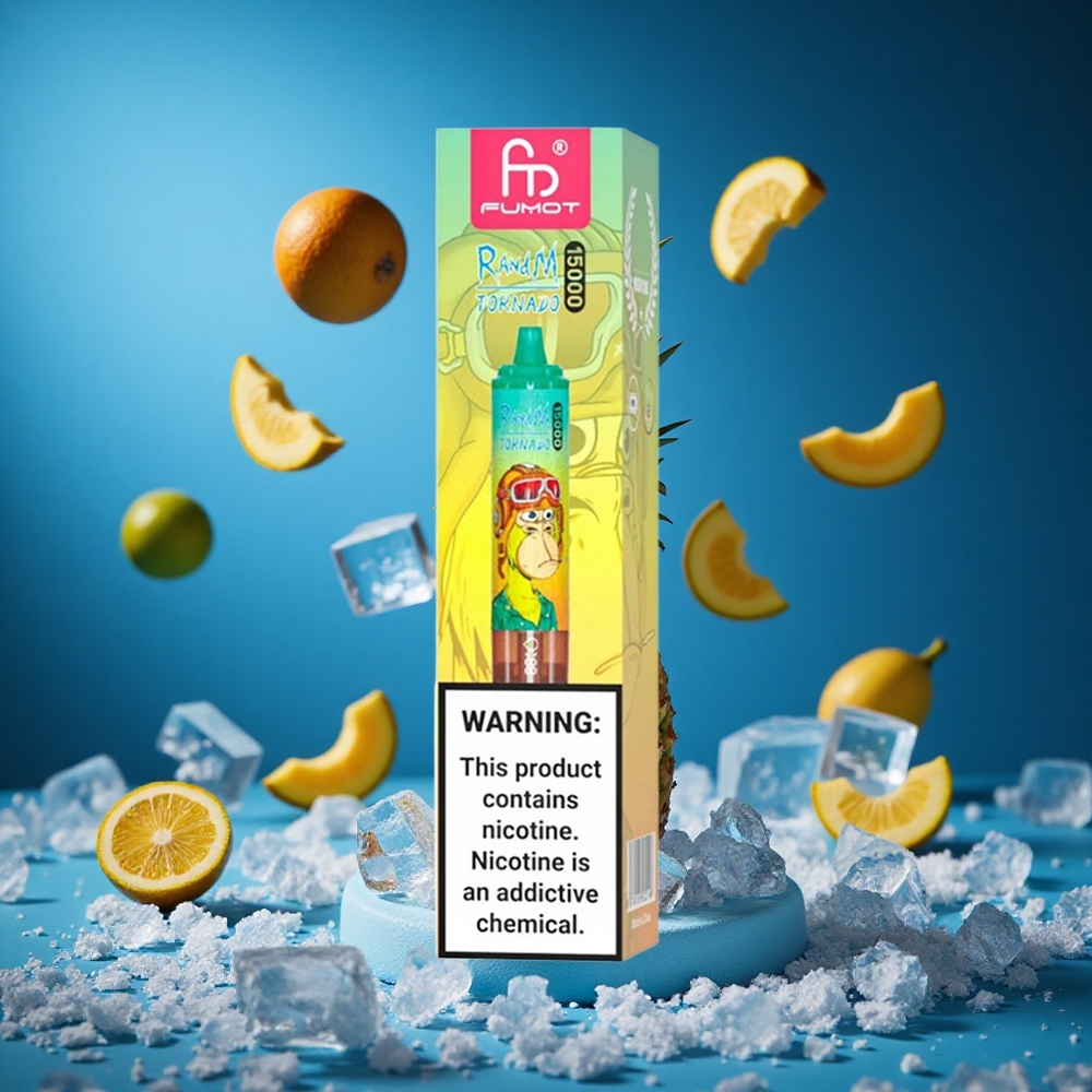 RandM Fumot Tornado 15000 Puffs Ananas Led Slovenija vapes z LCD zaslonom in 25ml tekočine