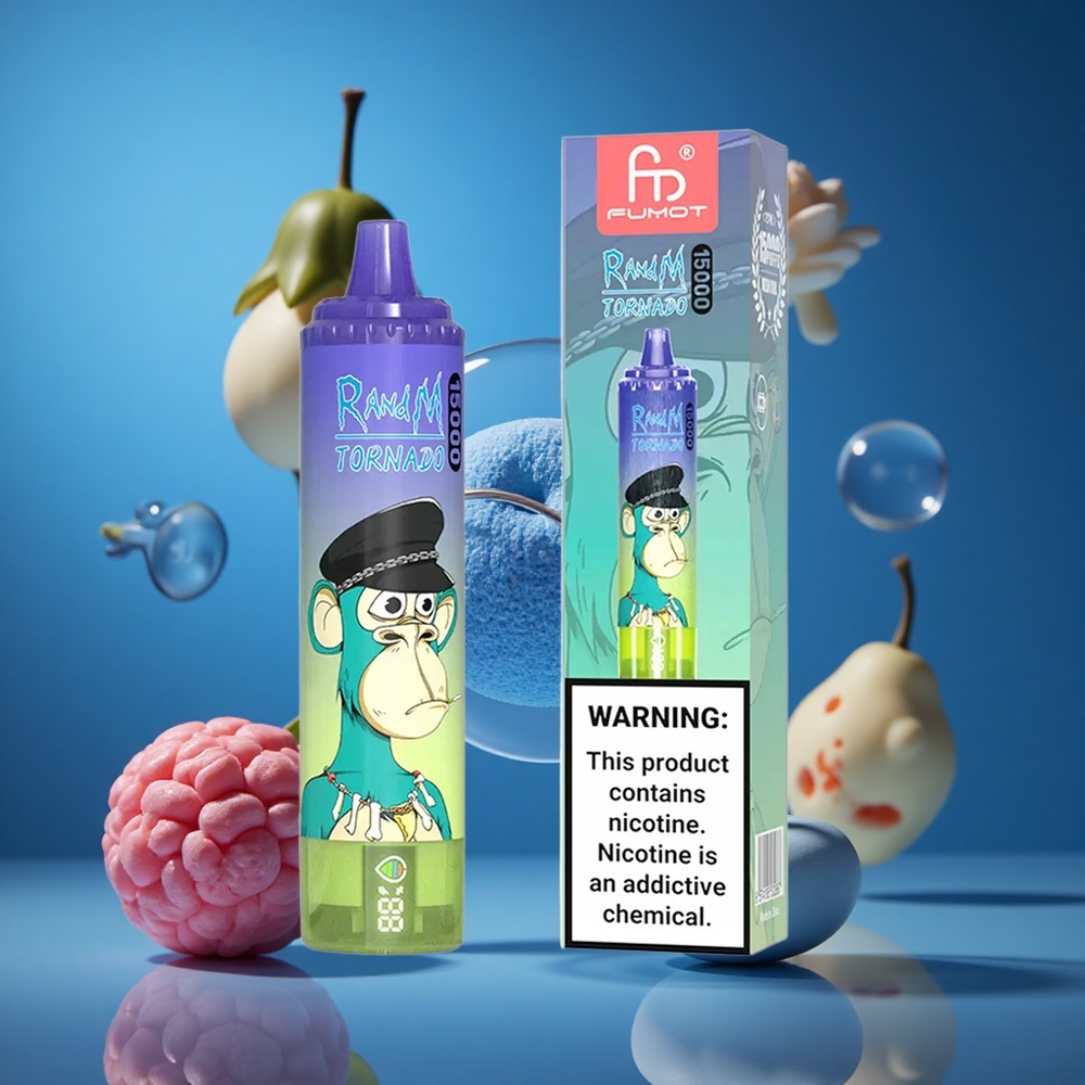 RandM Fumot Tornado 15000 Puffs Disposabilni Vape Borovnica Žvečilni Gumi 25ml Slovenija vapes