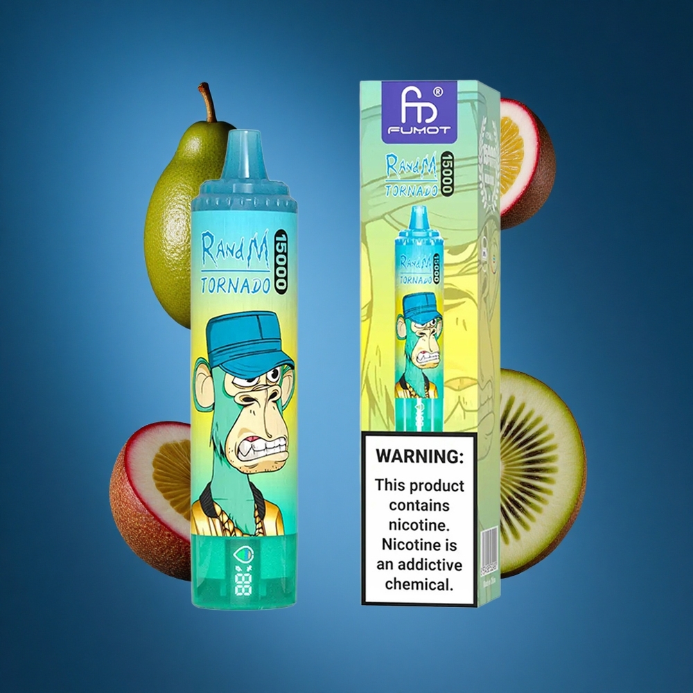 RandM Fumot Tornado 15000 Puffs Disposabilni Vape Kivi Pasijonka Guava 25ml Slovenija vapes