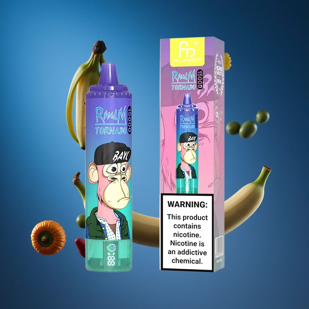 RandM Fumot Tornado 15000 Puffs Jagoda Bananina Slovenija vapes z LCD zaslonom