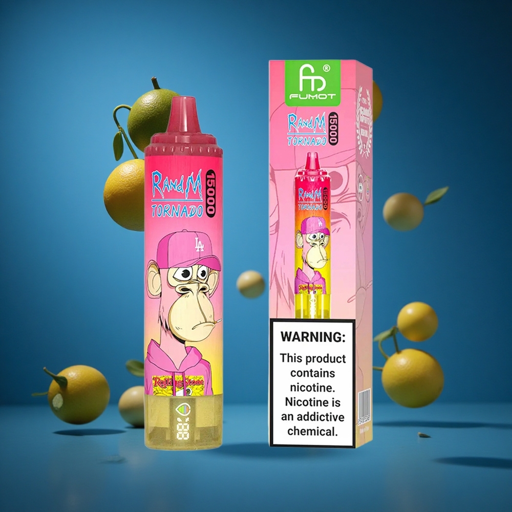 RandM Fumot Tornado 15000 Puffs Limona Slovenija vapes z 25ml tekočine in LCD zaslonom