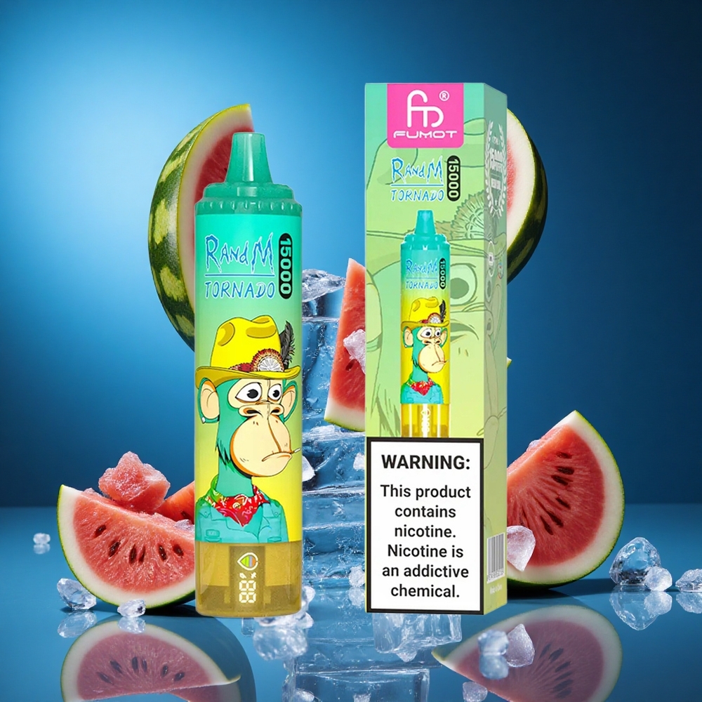 RandM Fumot Tornado 15000 Puffs Lubenica Led LCD zaslon Slovenija vapes