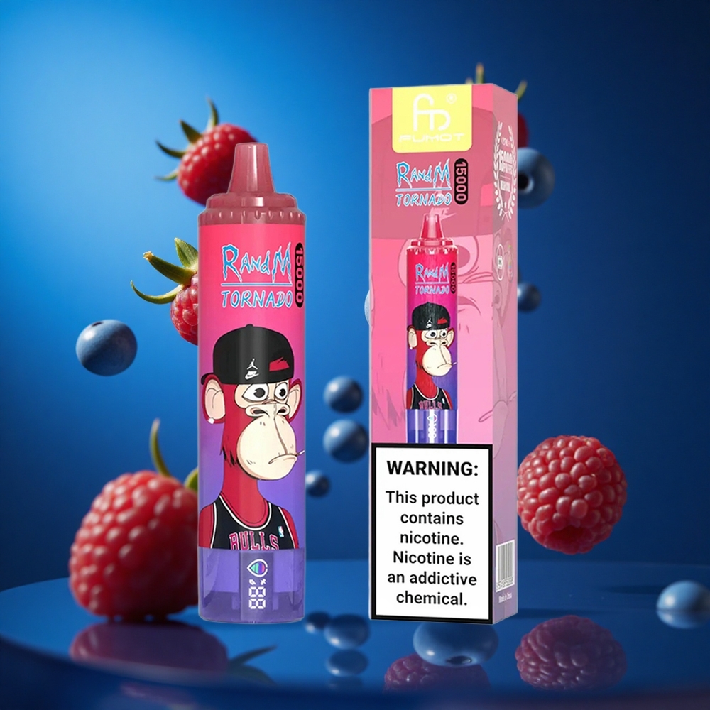 RandM Fumot Tornado 15000 Puffs Za enkratno uporabo Vape Borovnica Malina Slovenija vapes