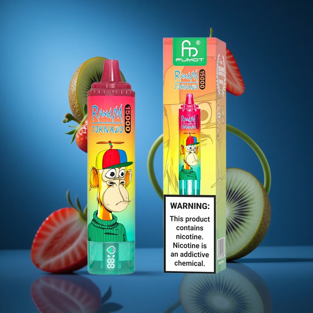 RandM Fumot Tornado 15000 Puffs Za enkratno uporabo Vape Jagoda Kivi Slovenija vapes