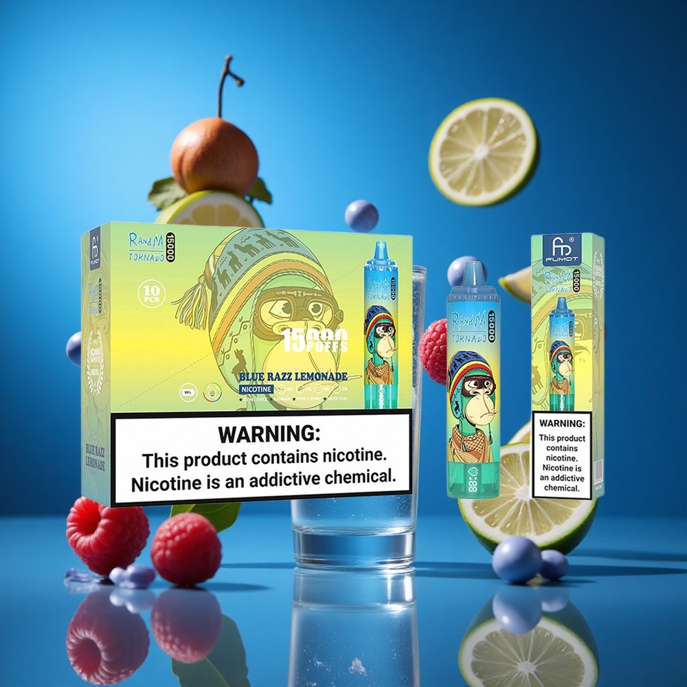 RandM Fumot Tornado 15000 Puffs Za enkratno uporabo Vape Modra Malina Limonada 25ml Slovenija vapes