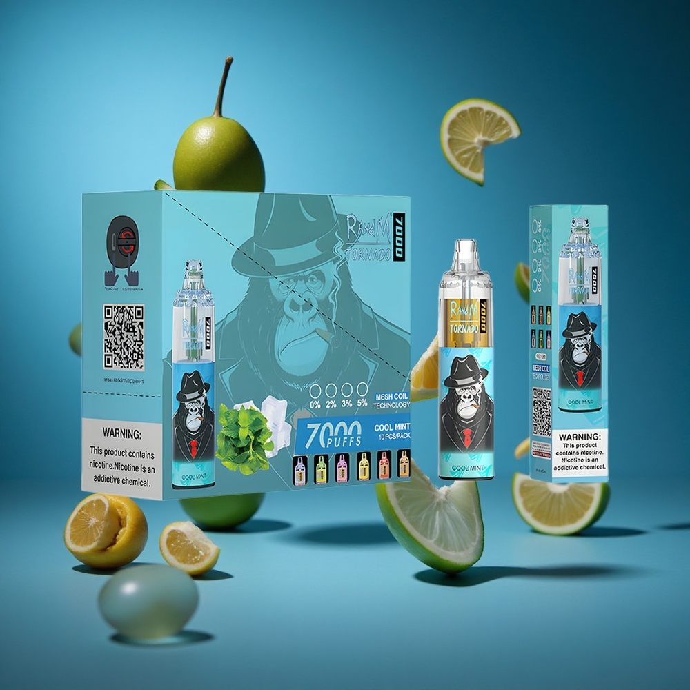 RandM Fumot Tornado 7000 Puffs Hladna Meta Za enkratno uporabo Vape Slovenija vapes