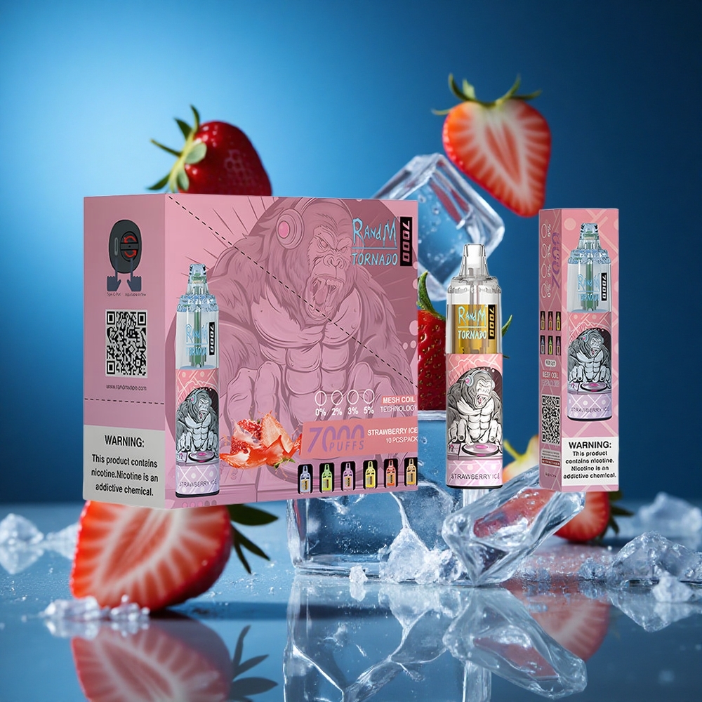 RandM Fumot Tornado 7000 Puffs Kombinacija Jagoda-Led Slovenija vapes