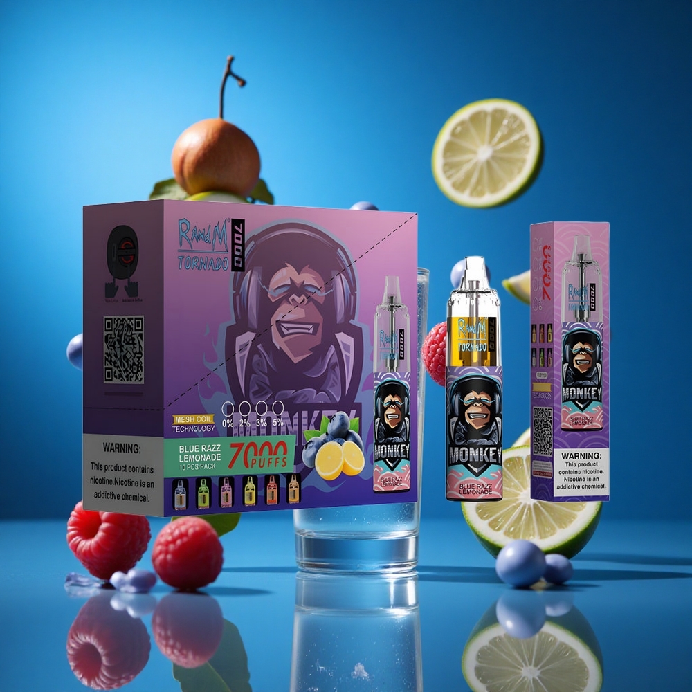 RandM Fumot Tornado 7000 Puffs Modra Malina Limonada 14 ML E-tekočina Slovenija vapes