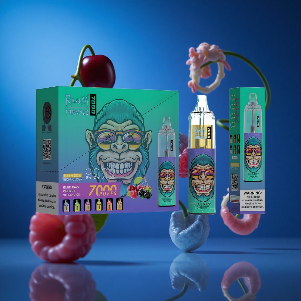 RandM Fumot Tornado 7000 Puffs Modra Malina Češnja 14 ML E-tekočina Slovenija vapes