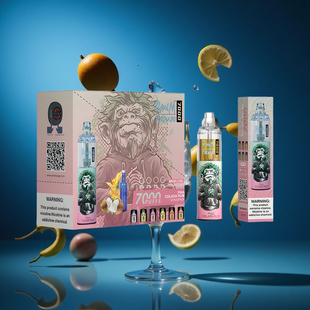 RandM Fumot Tornado 7000 Puffs Okus Pina Colada Rum Zračno Nastavljiv Slovenija vapes