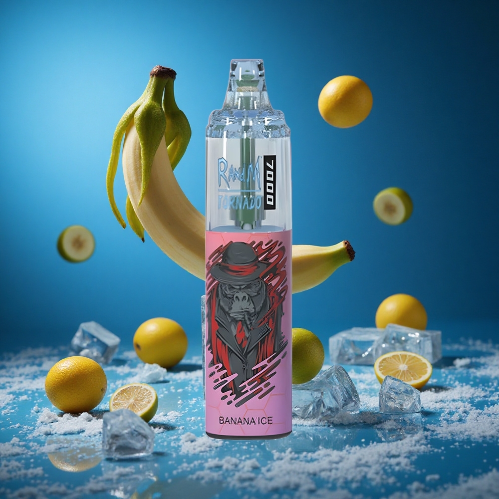 RandM Fumot Tornado 7000 Puffs Za enkratno uporabo Vape Banana Ice 14 ML E-tekočina Slovenija vapes