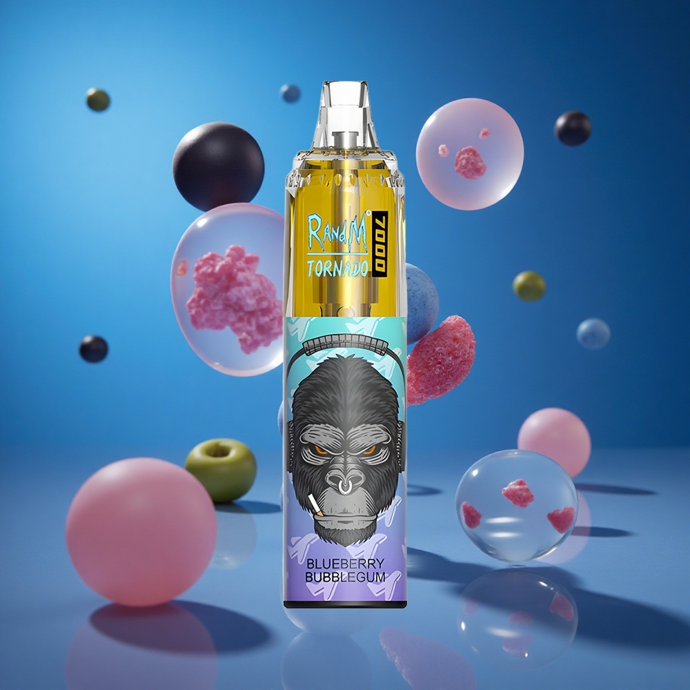 RandM Fumot Tornado 7000 Puffs Za enkratno uporabo Vape Borovnični Bubblegum 14 ML E-tekočina Slovenija vapes