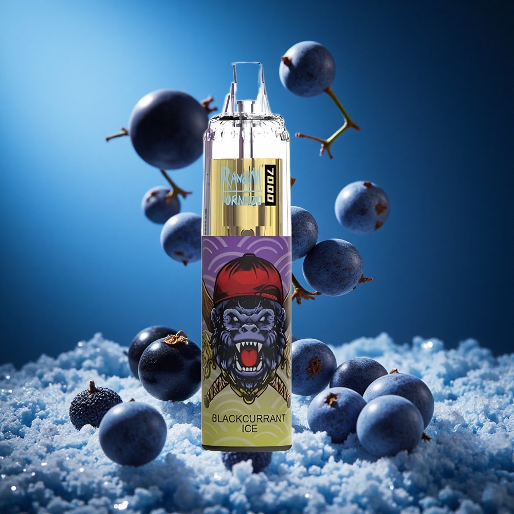 RandM Fumot Tornado 7000 Puffs Za enkratno uporabo Vape Borovnica Led 14 ML E-tekočina Slovenija vapes
