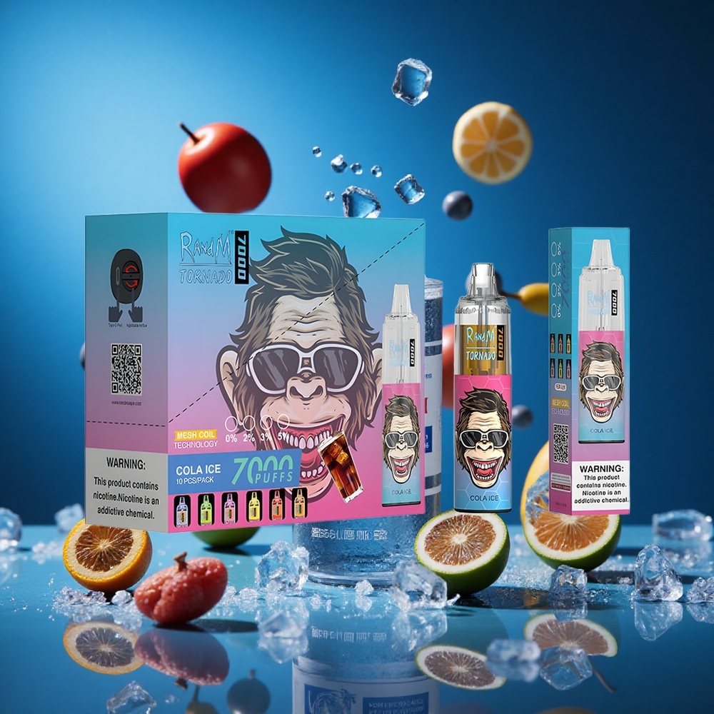 RandM Fumot Tornado 7000 Puffs Za enkratno uporabo Vape Cola Ledeni Slovenija vapes