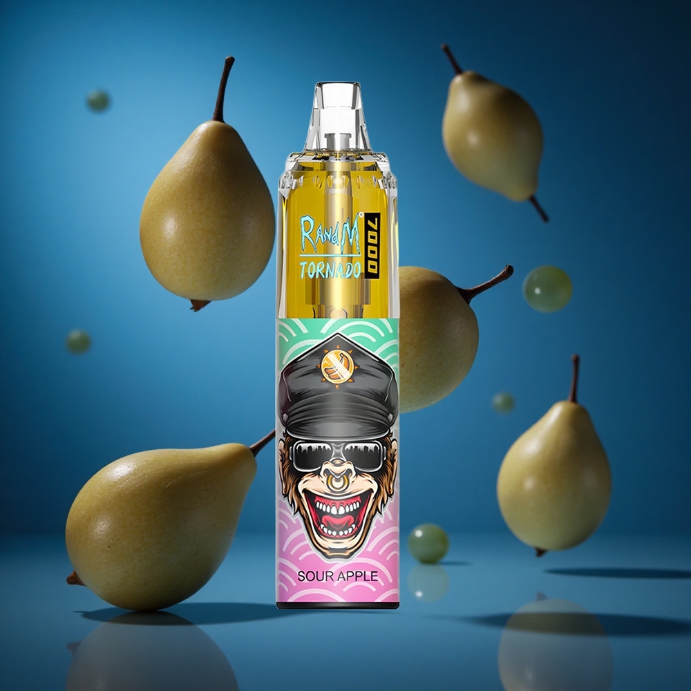 RandM Fumot Tornado 7000 Puffs Za enkratno uporabo Vape Kislo Jabolko 14 ML E-tekočina Slovenija vapes