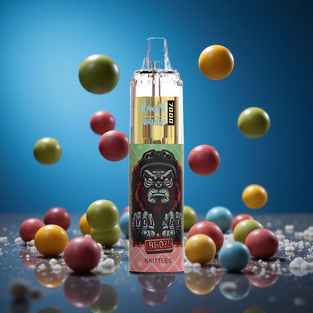 RandM Fumot Tornado 7000 Puffs Za enkratno uporabo Vape Skittles (14 ML E-tekočina) Slovenija vapes