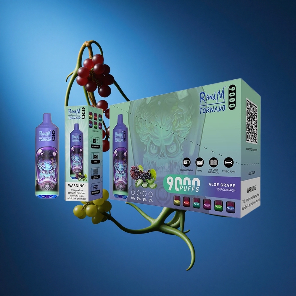 RandM Fumot Tornado 9000 Puffs Aloe Grozdje Mesh Coil Slovenija vapes