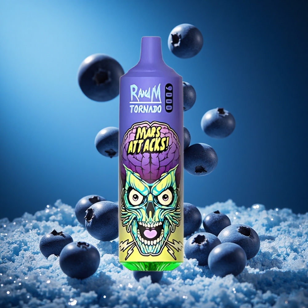 RandM Fumot Tornado 9000 Puffs Borovnični Led Slovenija vapes z 18 mL E-tekočine