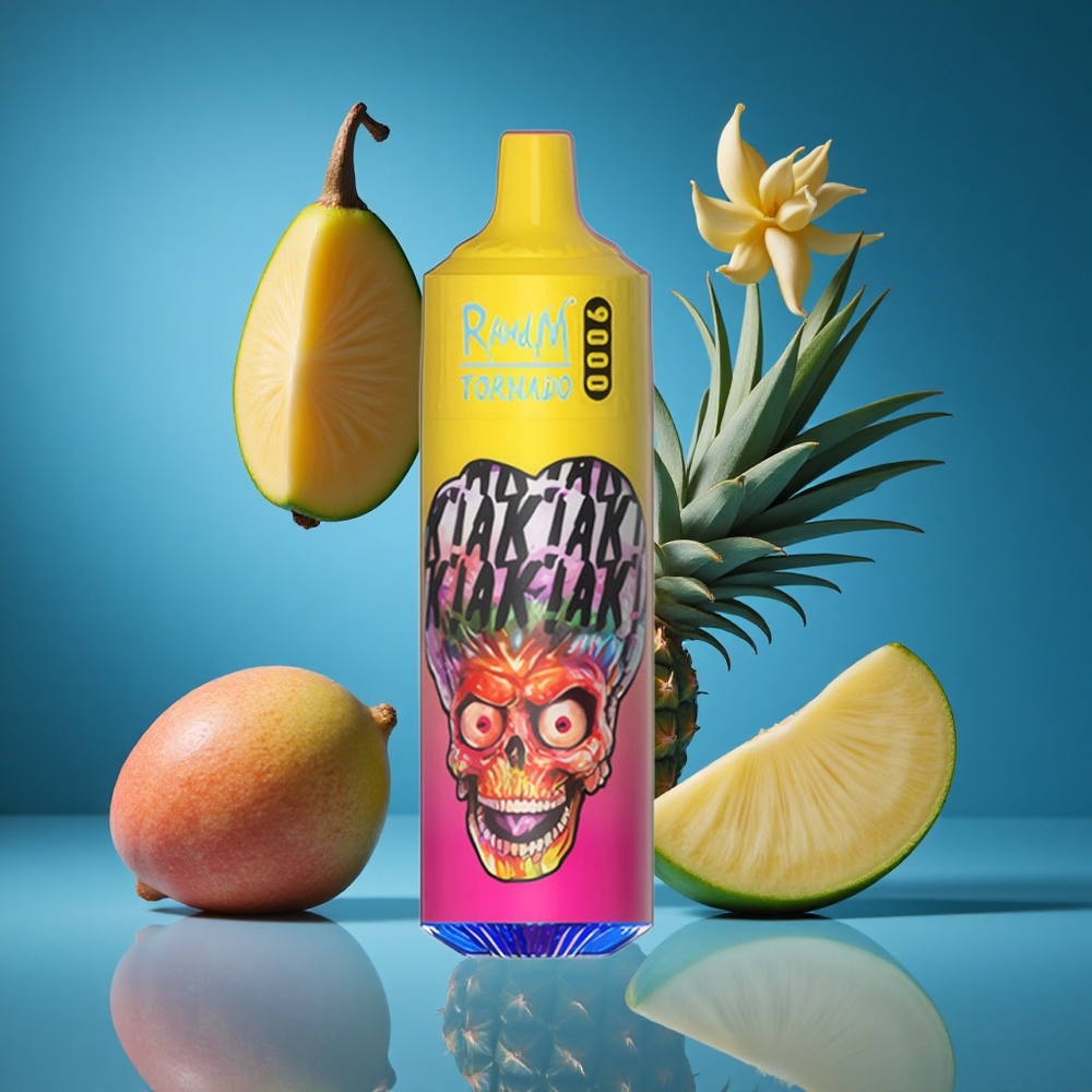 RandM Fumot Tornado 9000 Puffs Brišljivi Vape Breskeva Mango Ananas 54 Okusov Slovenija vapes
