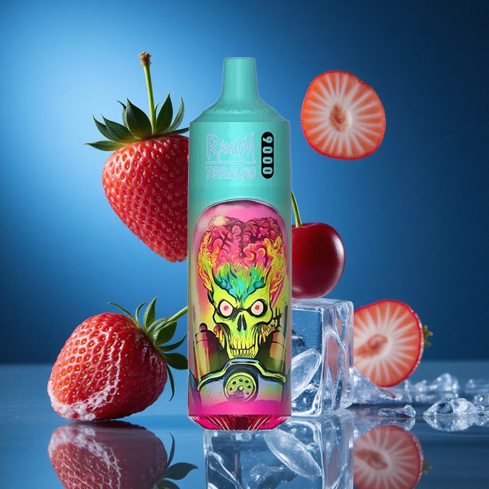 RandM Fumot Tornado 9000 Puffs Jagoda Malina Češnja Led Slovenija vapes