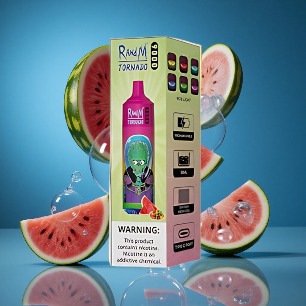 RandM Fumot Tornado 9000 Puffs Lubenica Mehurčki Gumi Kombinacija 18 mL Slovenija vapes