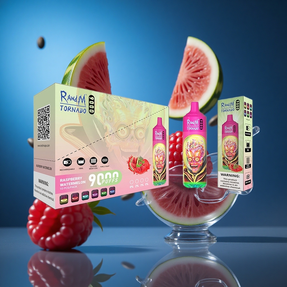 RandM Fumot Tornado 9000 Puffs Malina Lubenica Mesh Coil Slovenija vapes