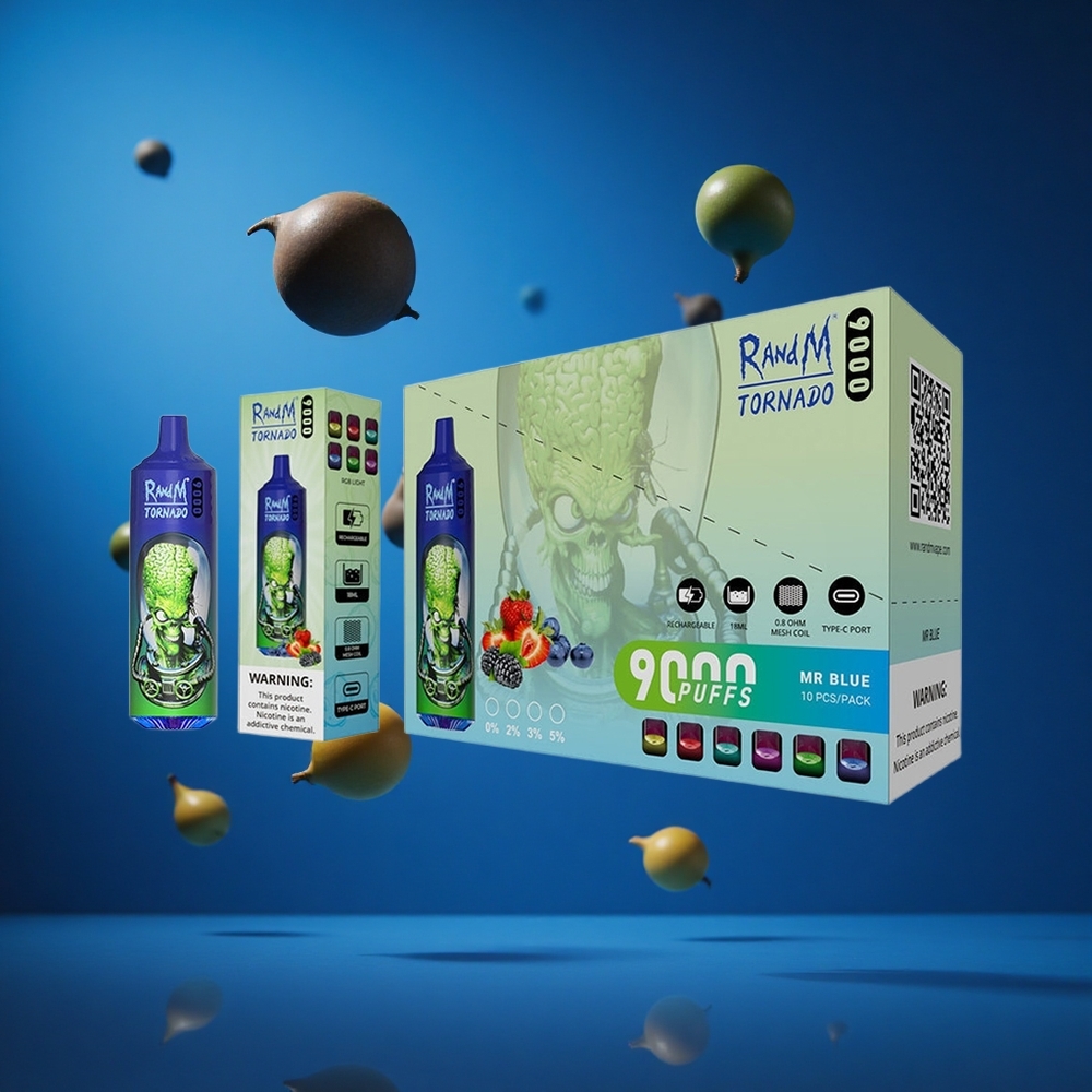 RandM Fumot Tornado 9000 Puffs Za enkratno uporabo Vape Gostota 54 Okusov Mesh Coil Slovenija vapes