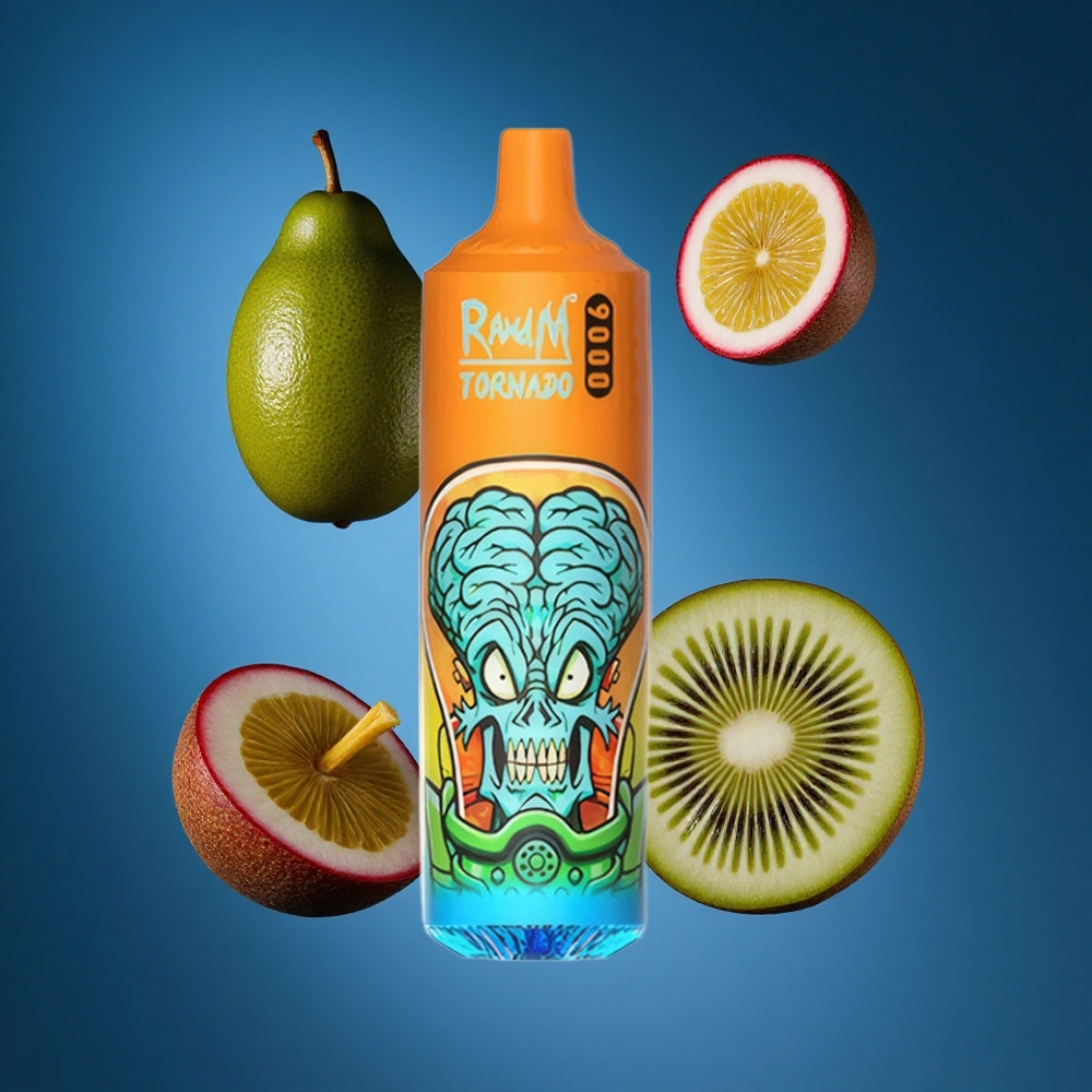 RandM Fumot Tornado 9000 Puffs Za enkratno uporabo Vape Kivi Pasijonka Guava 54 Okusov Slovenija vapes