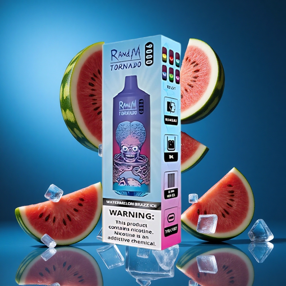 RandM Fumot Tornado 9000 Puffs Za enkratno uporabo Vape Lubenica Brazz Led Slovenija vapes