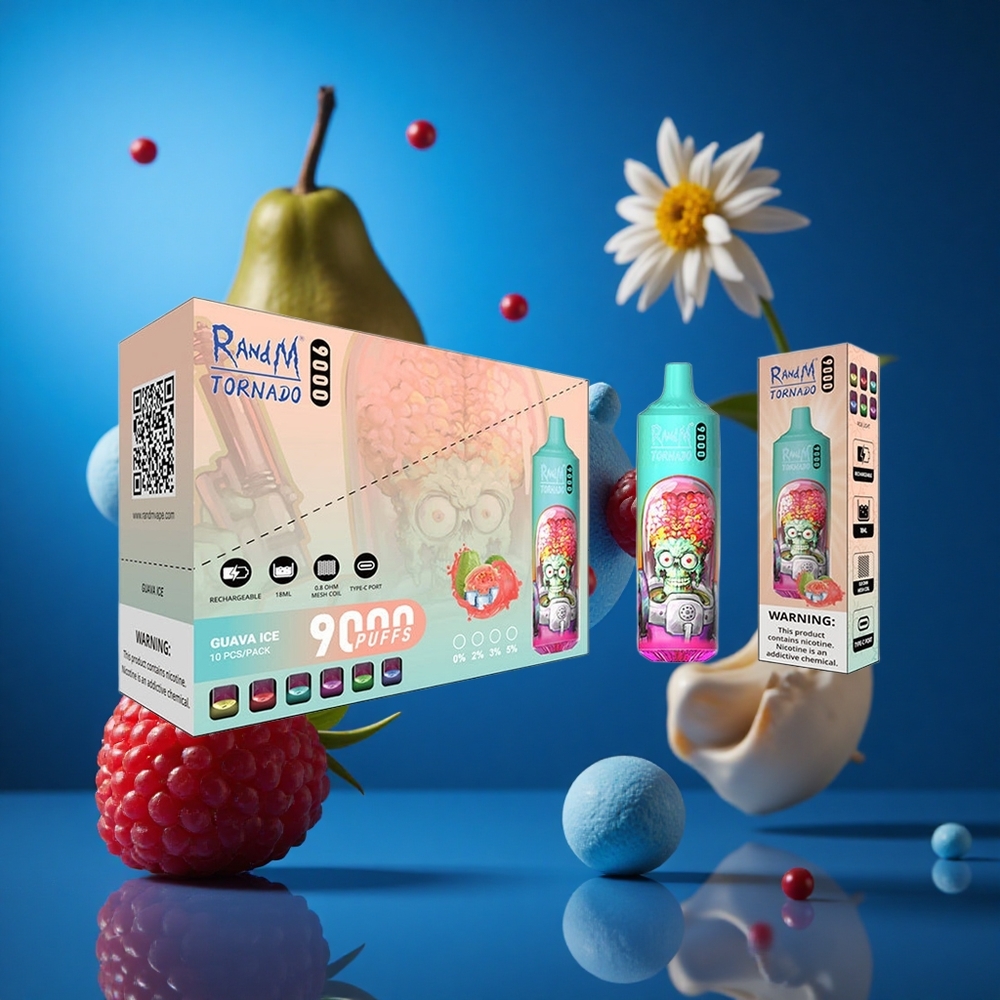 RandM Fumot Tornado 9000 Puffs Za enkratno uporabo Vape Modra Kisla Malina 18 mL Slovenija vapes