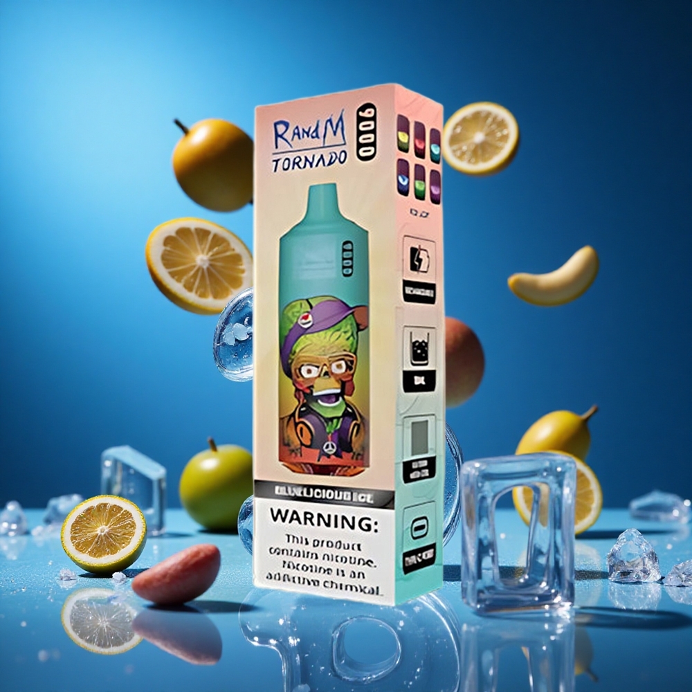 RandM Fumot Tornado 9000 Puffs Za enkratno uporabo Vape Modro Ledeni Okus Slovenija vapes