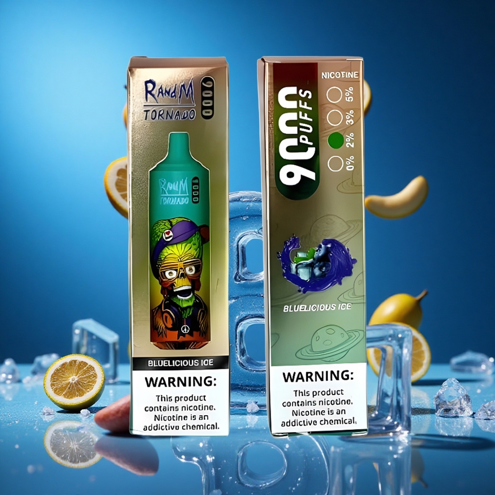 RandM Fumot Tornado 9000 Puffs Za enkratno uporabo Vape Modro Ledeni Okus Slovenija vapes