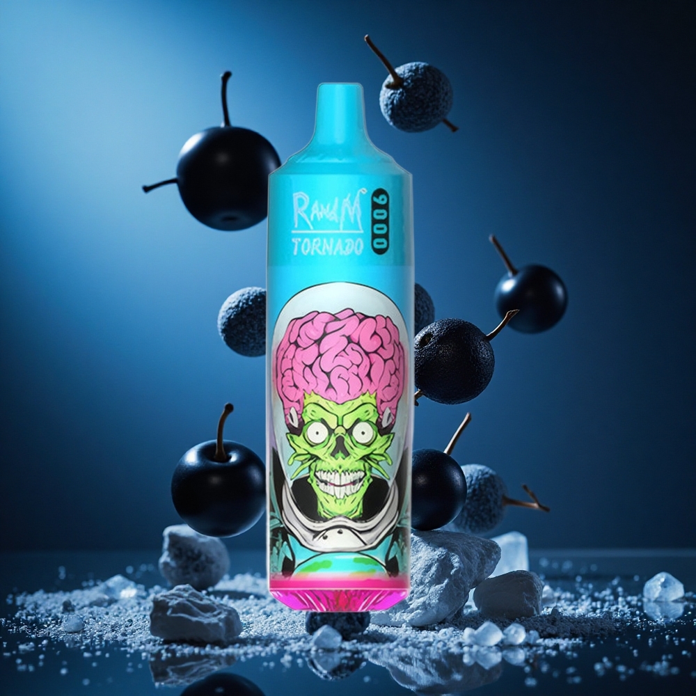 RandM Fumot Tornado 9000 Puffs Črni Zmaj Led 18 mL Slovenija vapes