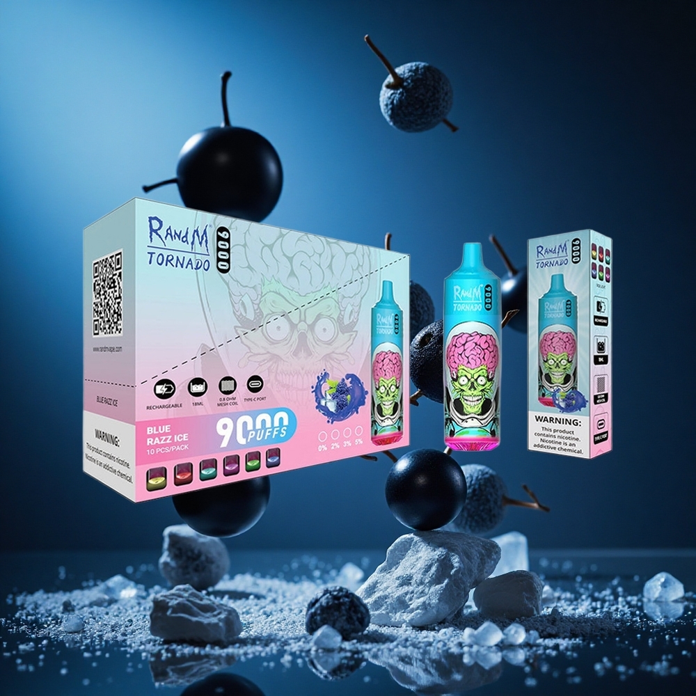 RandM Fumot Tornado 9000 Puffs Črni Zmaj Led 18 mL Slovenija vapes